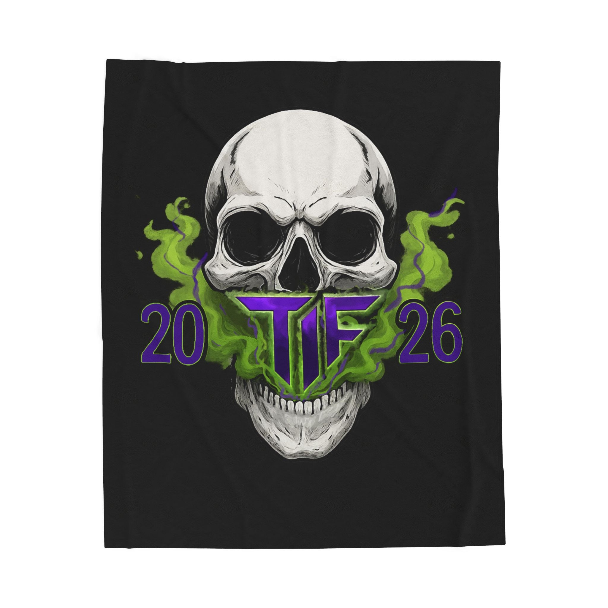 Skull & Smoke Velveteen Blanket — 'TF 2026'