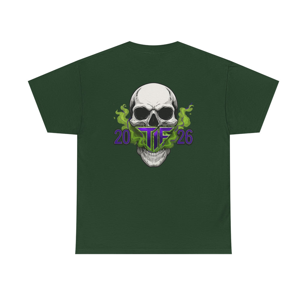 Skull & Green Smoke Tee — 2026 Graphic Cotton T‑Shirt