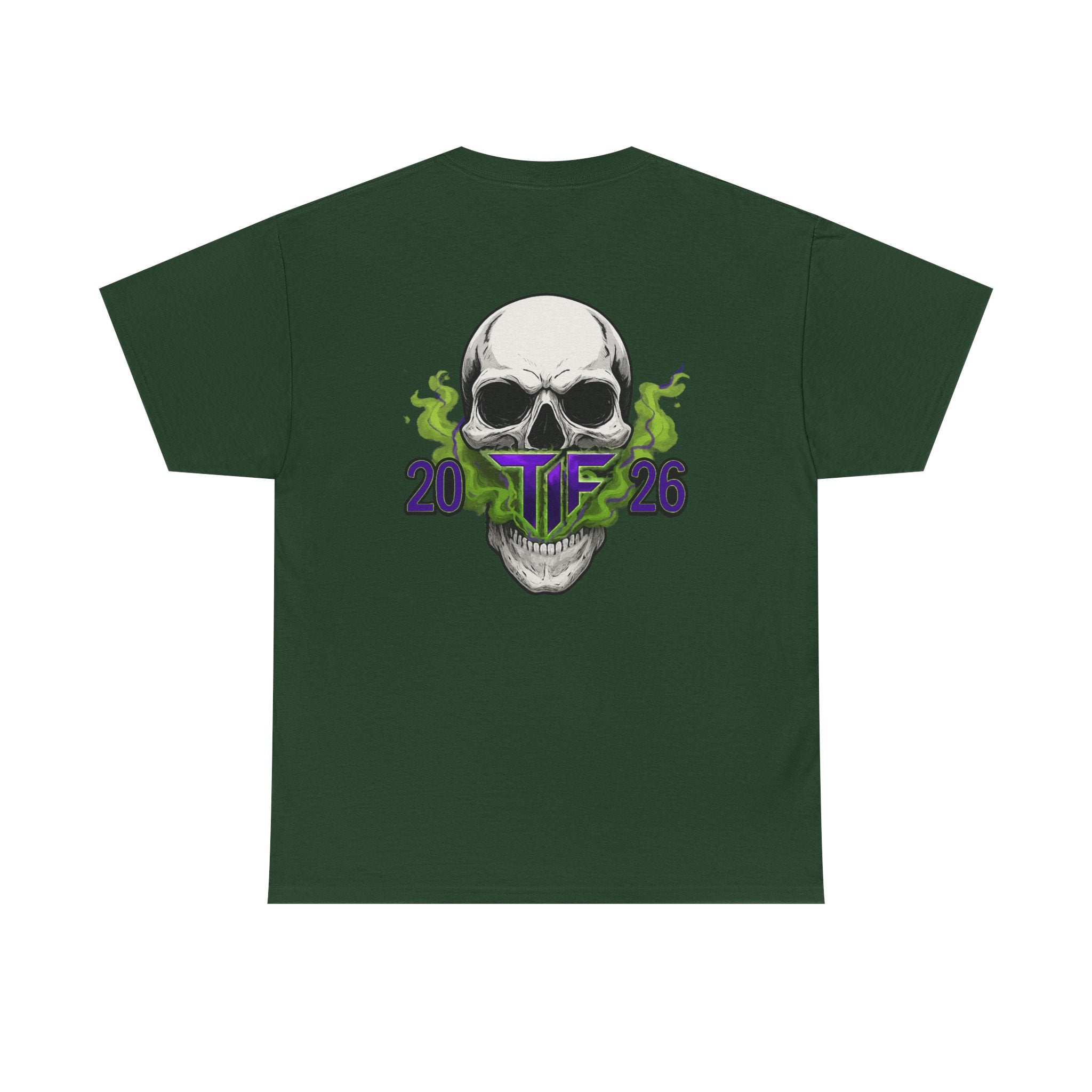 Skull & Green Smoke Tee — 2026 Graphic Cotton T‑Shirt