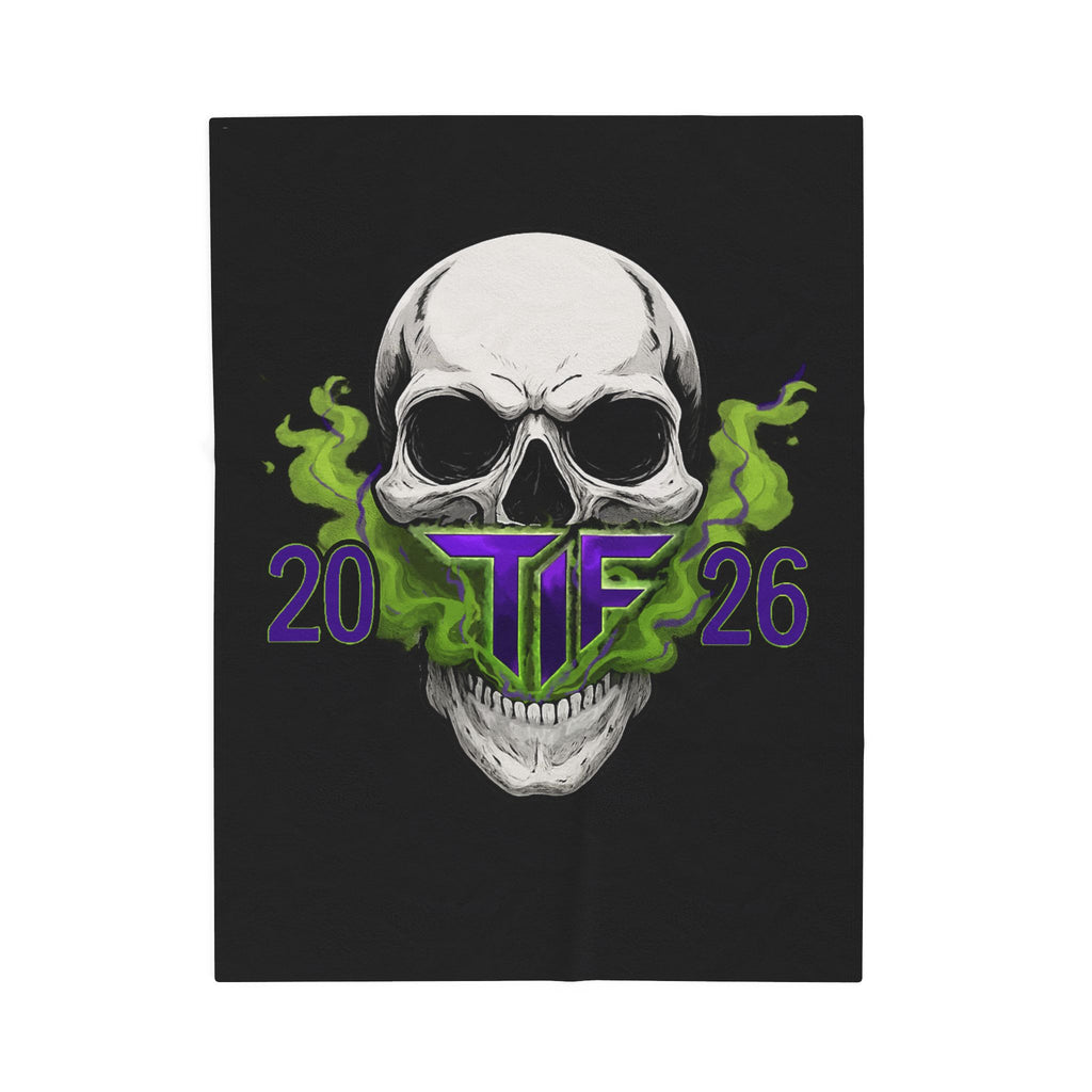 Skull & Smoke Velveteen Blanket — 'TF 2026'
