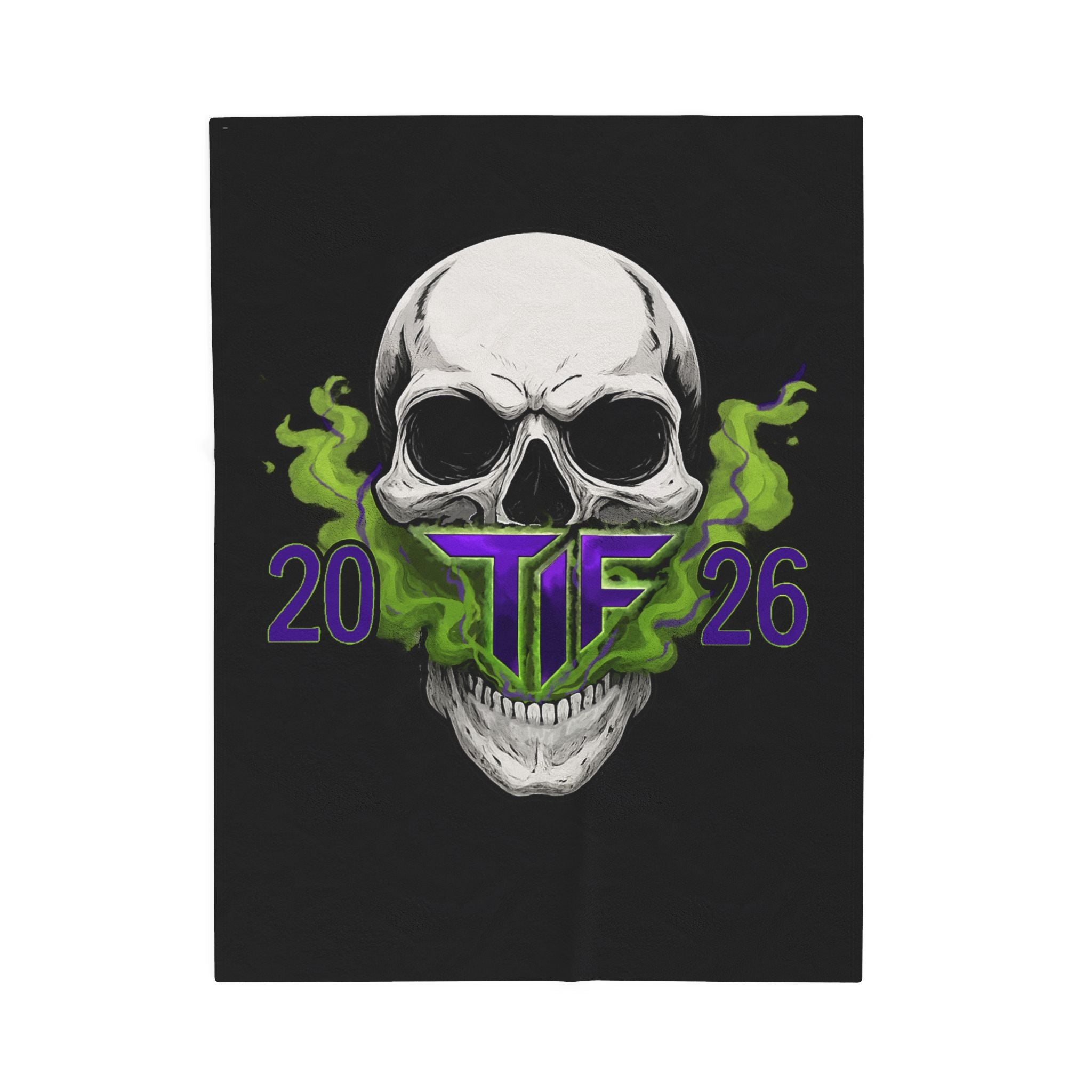 Skull & Smoke Velveteen Blanket — 'TF 2026'