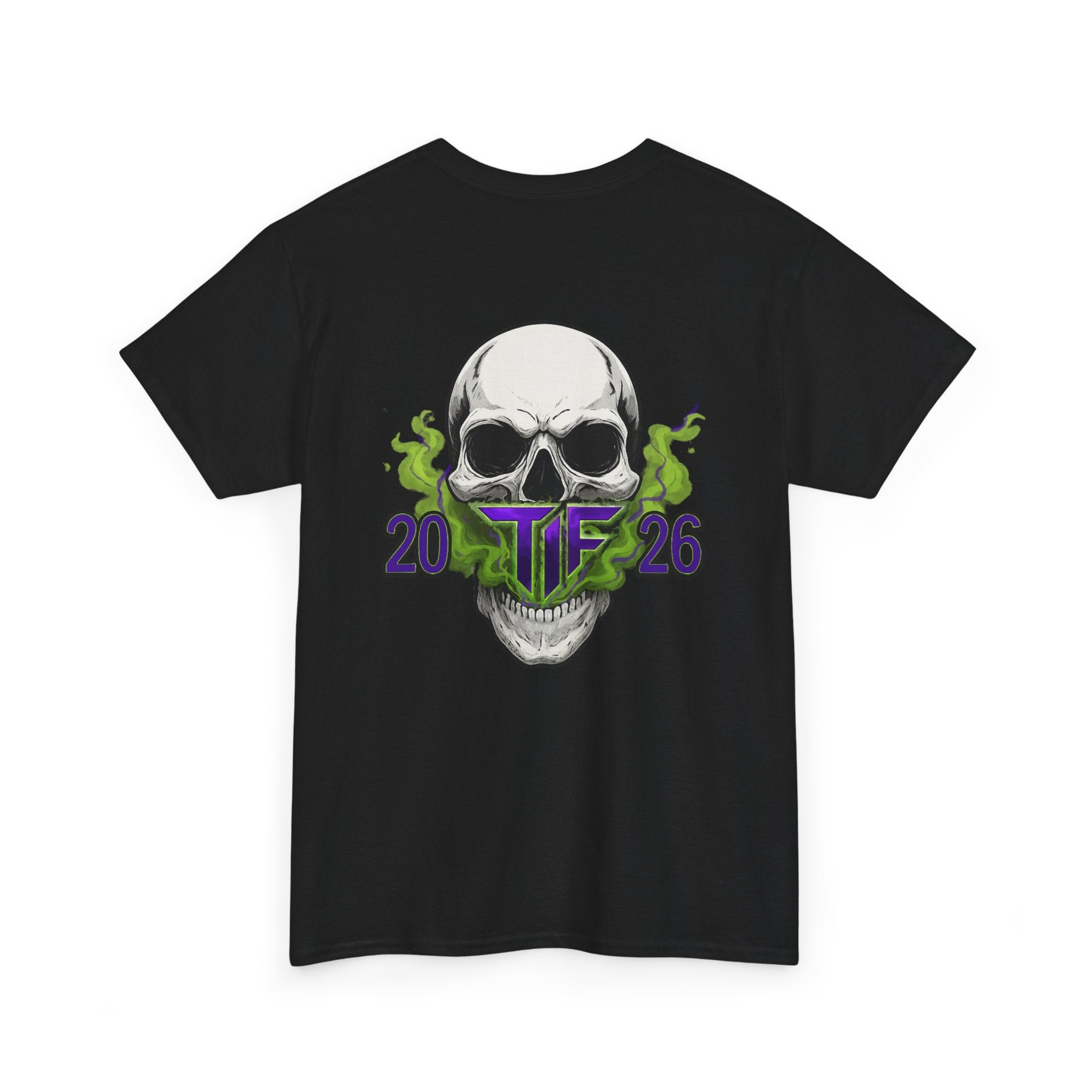 Skull & Green Smoke Tee — 2026 Graphic Cotton T‑Shirt
