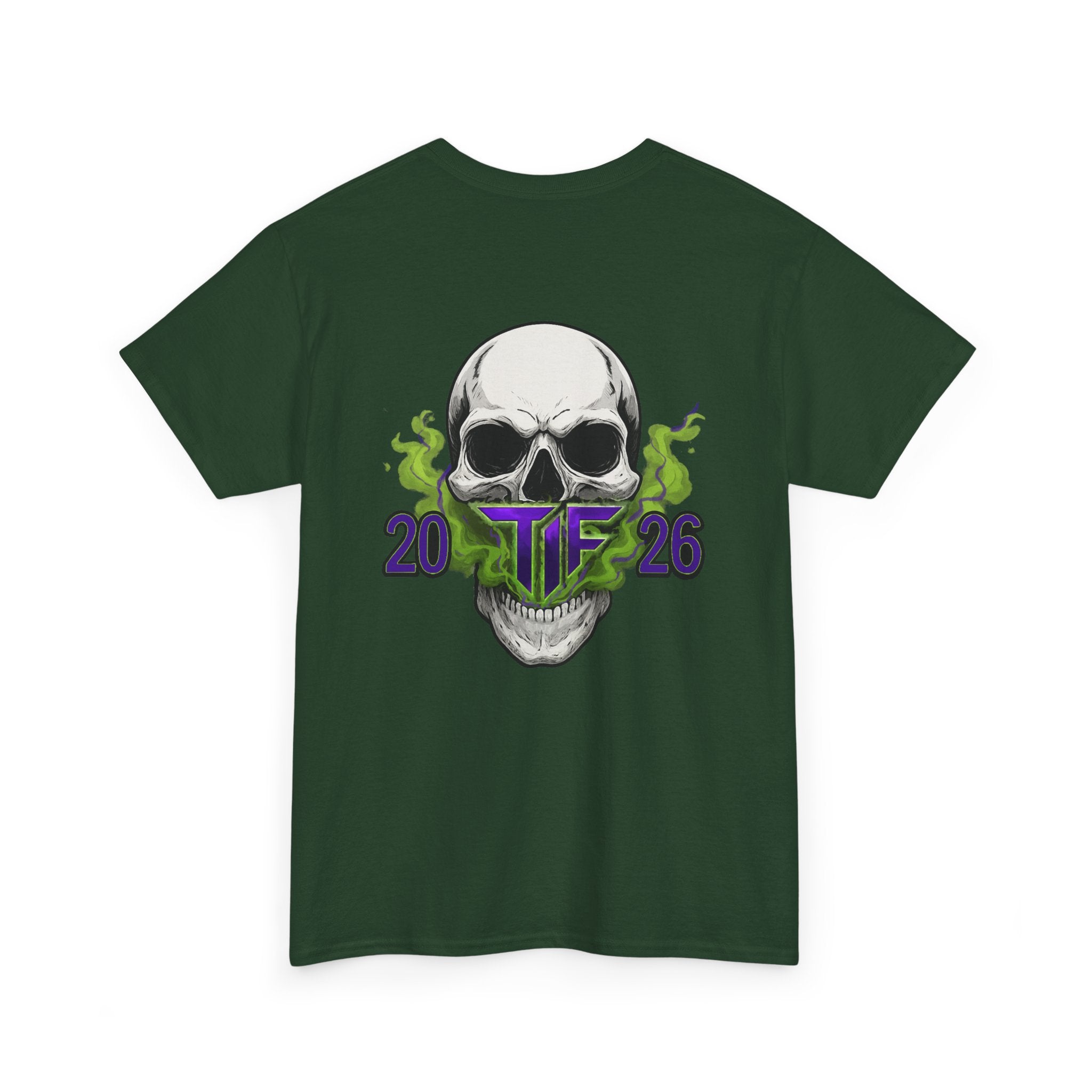 Skull & Green Smoke Tee — 2026 Graphic Cotton T‑Shirt