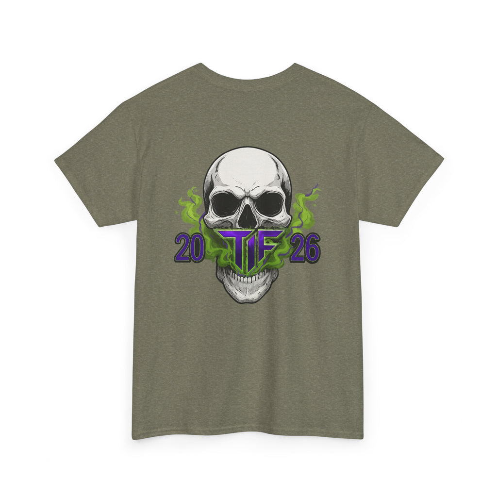 Skull & Green Smoke Tee — 2026 Graphic Cotton T‑Shirt