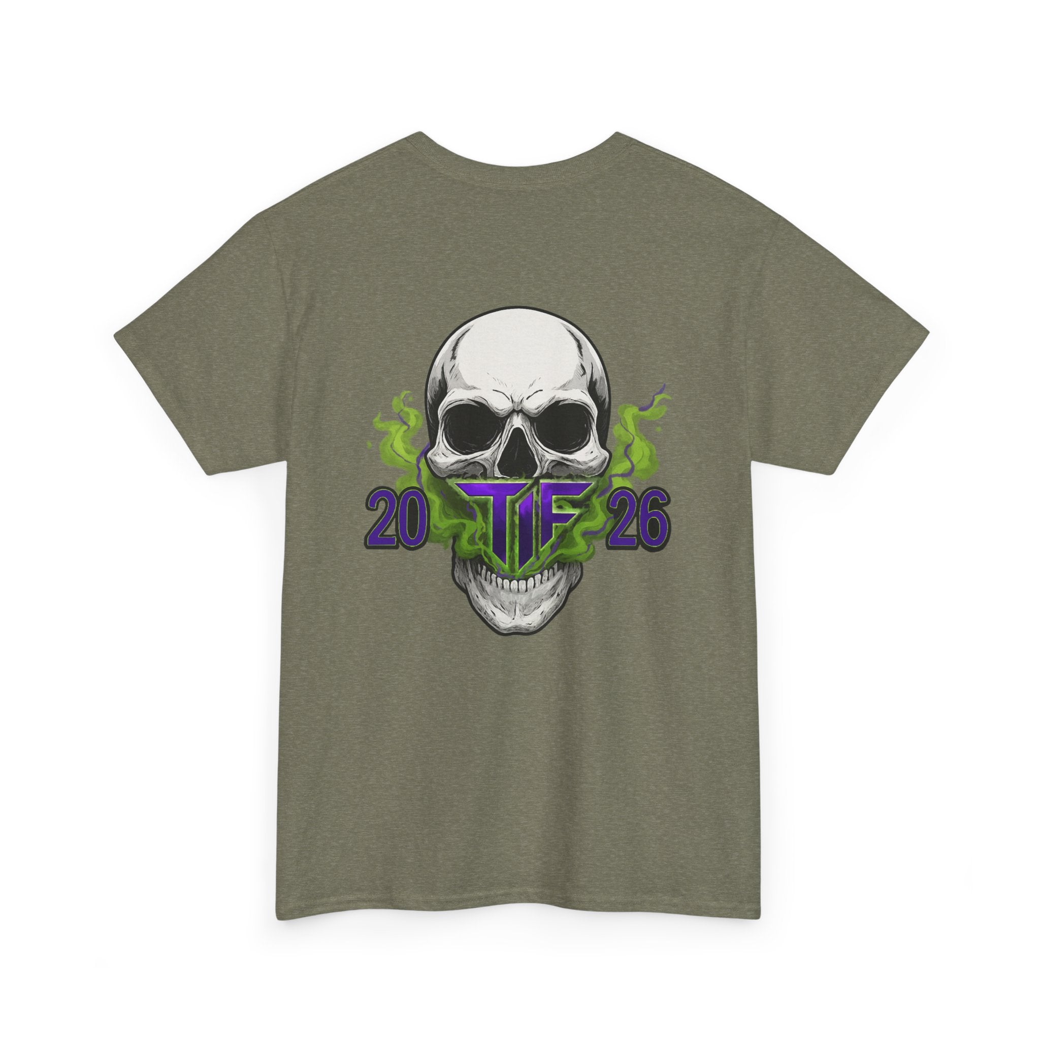 Skull & Green Smoke Tee — 2026 Graphic Cotton T‑Shirt