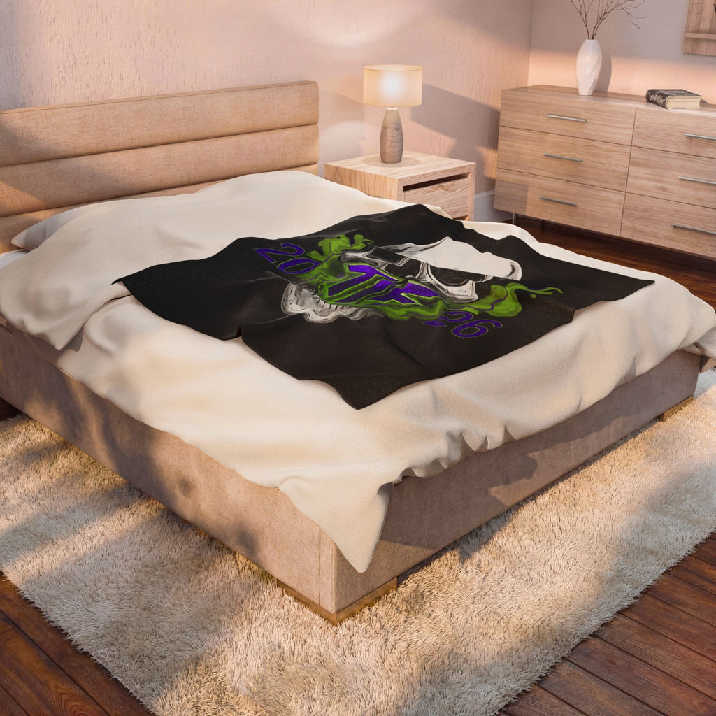 Skull & Smoke Velveteen Blanket — 'TF 2026'