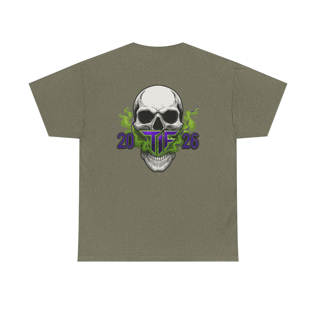 Skull & Green Smoke Tee — 2026 Graphic Cotton T‑Shirt