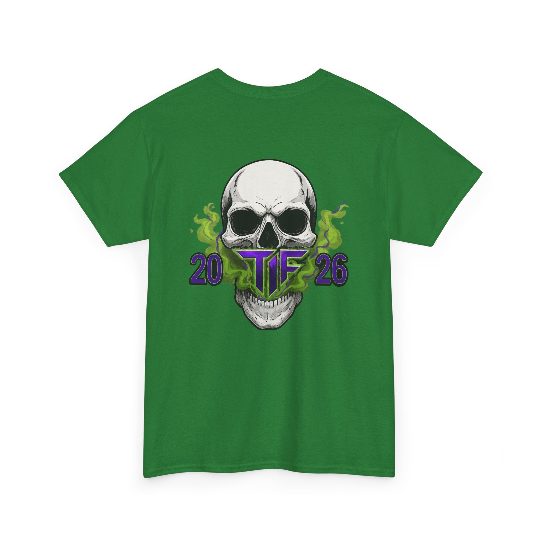 Skull & Green Smoke Tee — 2026 Graphic Cotton T‑Shirt