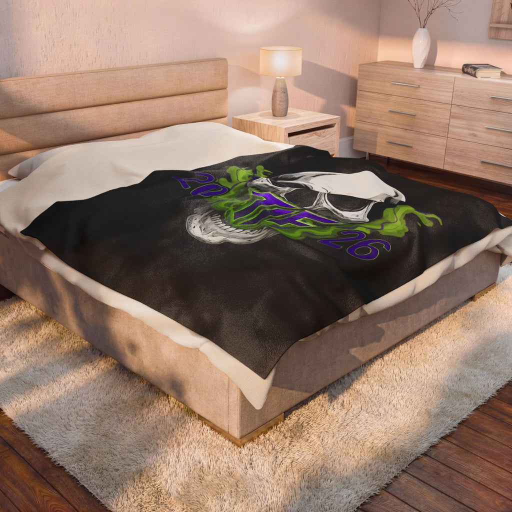 Skull & Smoke Velveteen Blanket — 'TF 2026'