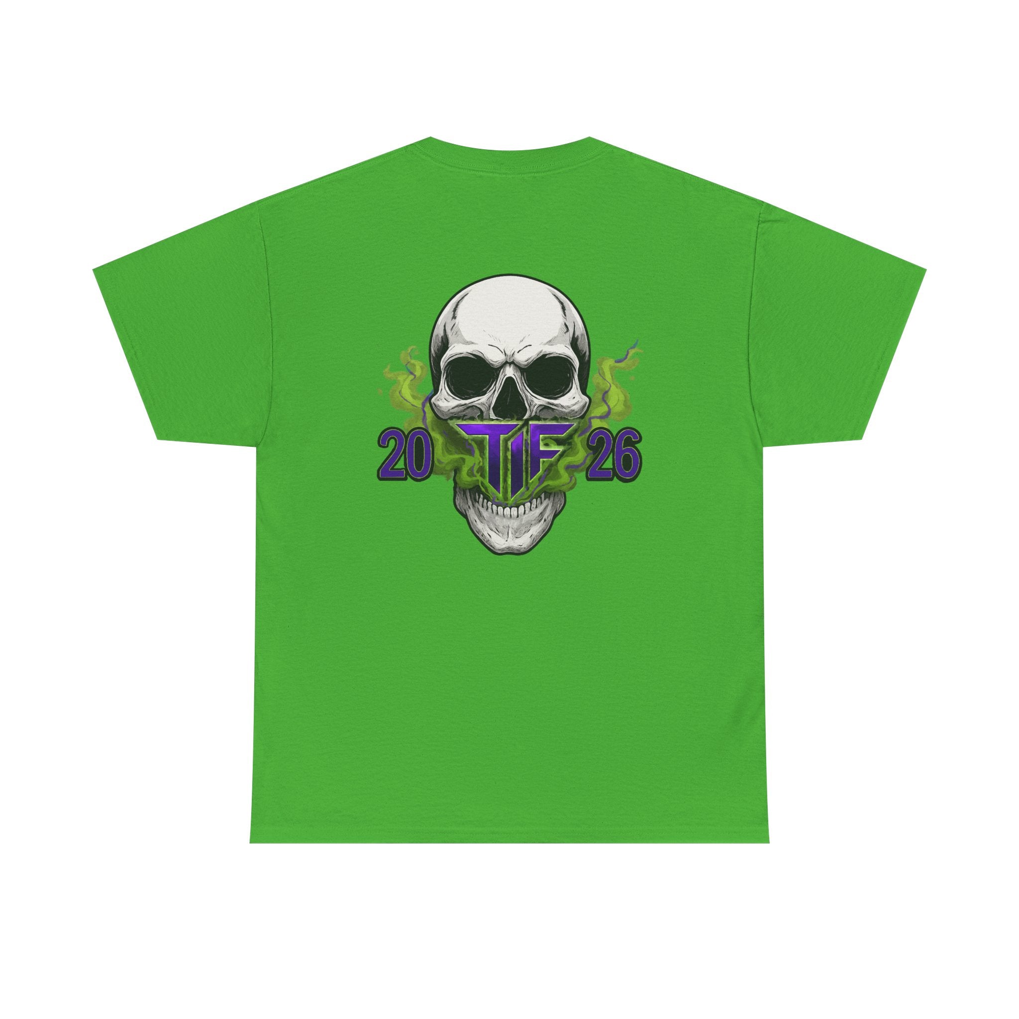 Skull & Green Smoke Tee — 2026 Graphic Cotton T‑Shirt