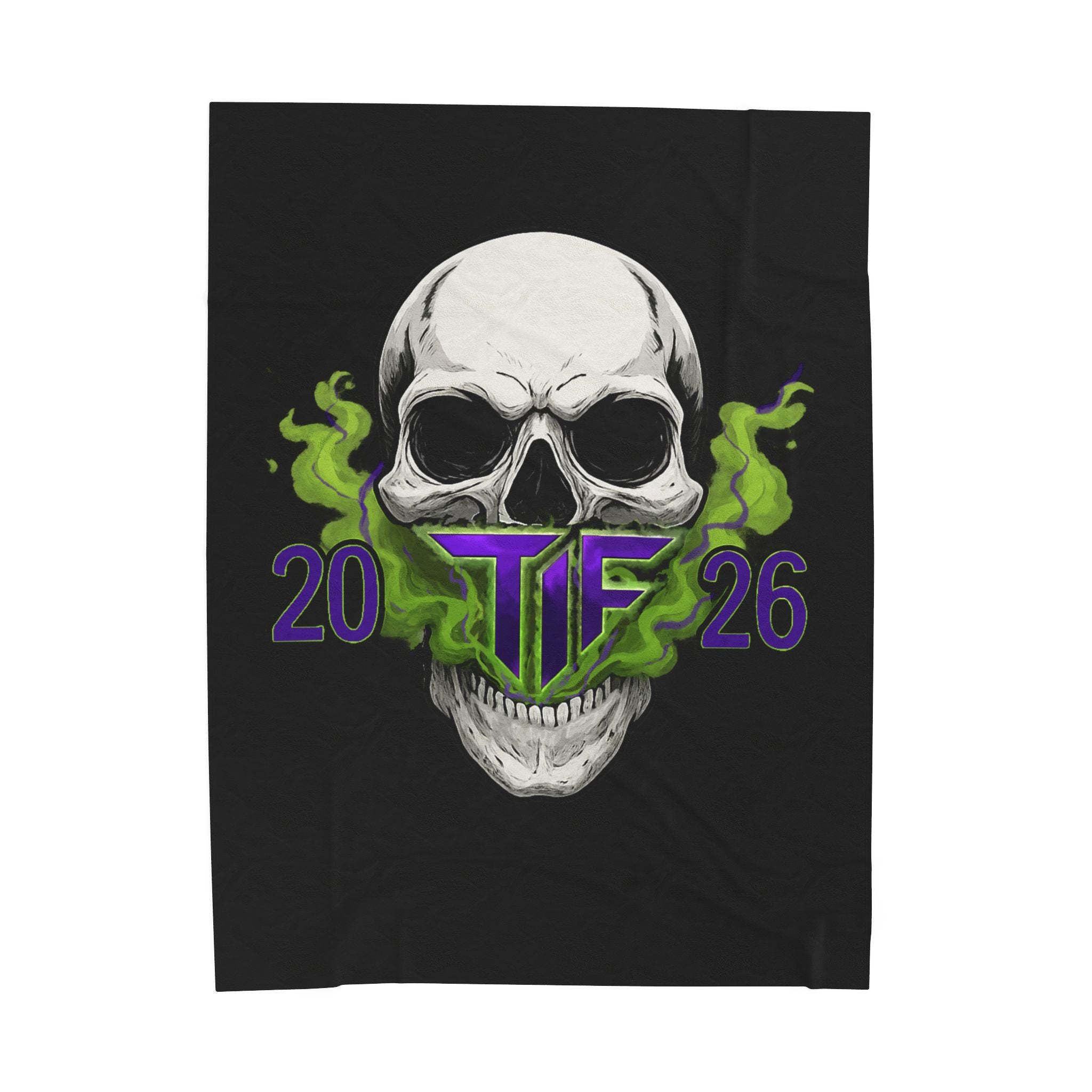 Skull & Smoke Velveteen Blanket — 'TF 2026'