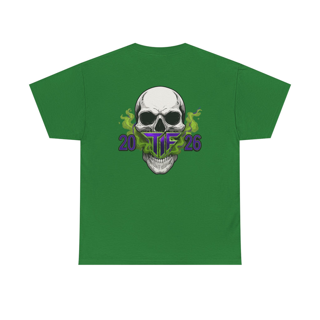 Skull & Green Smoke Tee — 2026 Graphic Cotton T‑Shirt
