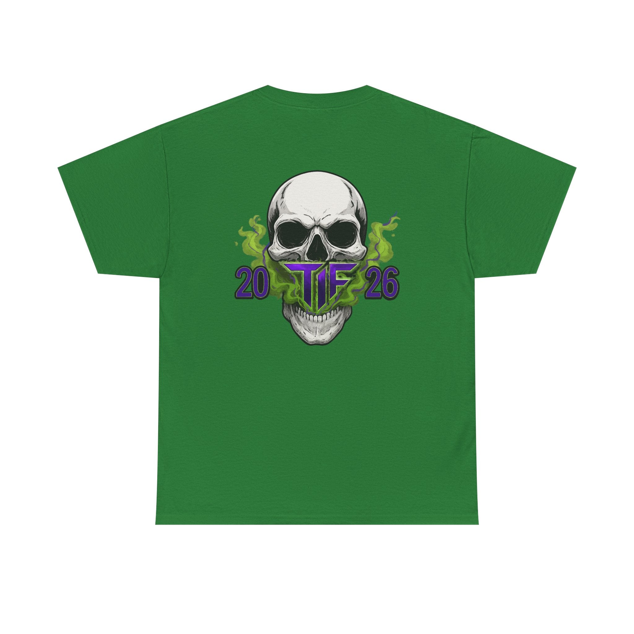 Skull & Green Smoke Tee — 2026 Graphic Cotton T‑Shirt